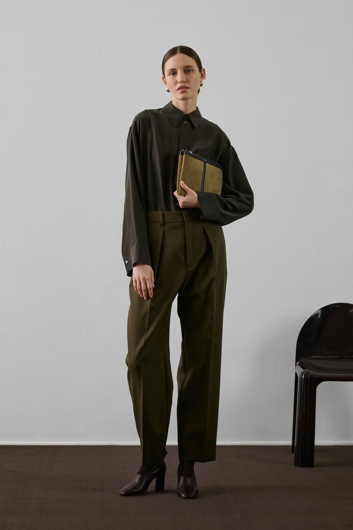 Pochette Doces - Bronze/Noir - Cuir - Femme vue 3