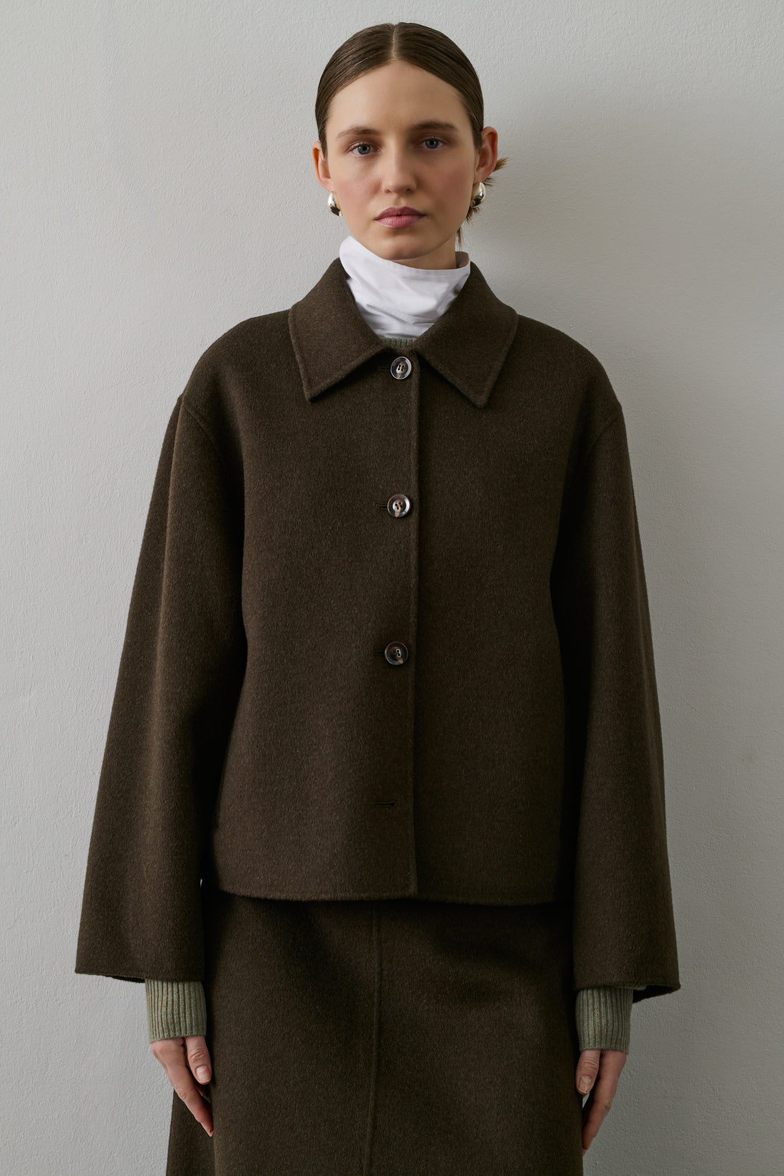 Manteau Gyoda - Kaki Brun - Laine - Femme