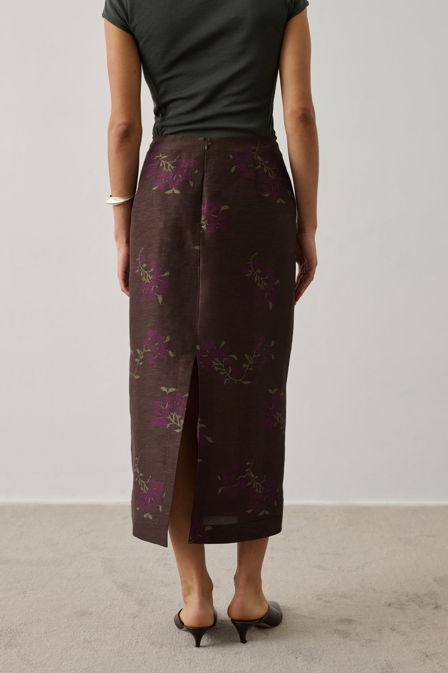 Jupe Helia - Marron/Violet - Lin - Femme