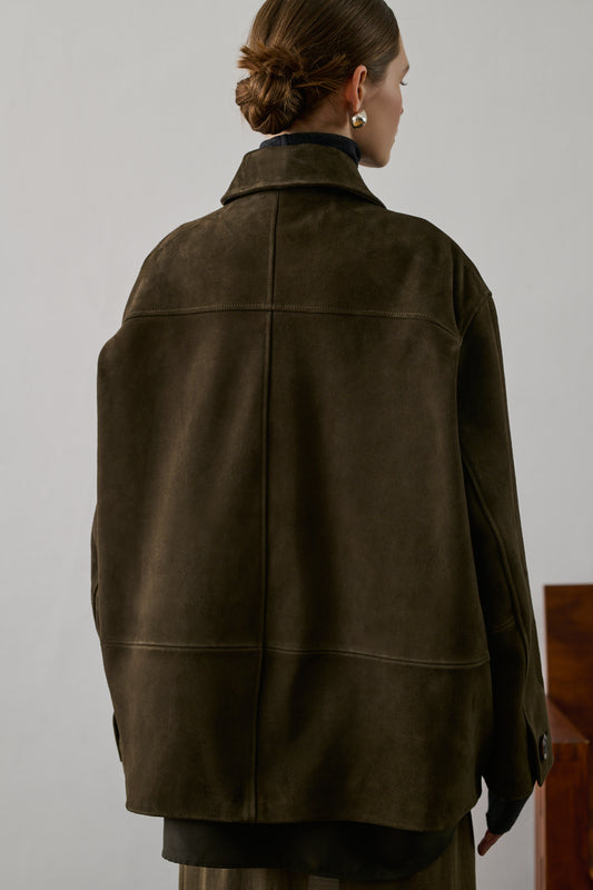 Veste Vincenzo - Kaki Foncé - Cuir - Femme
