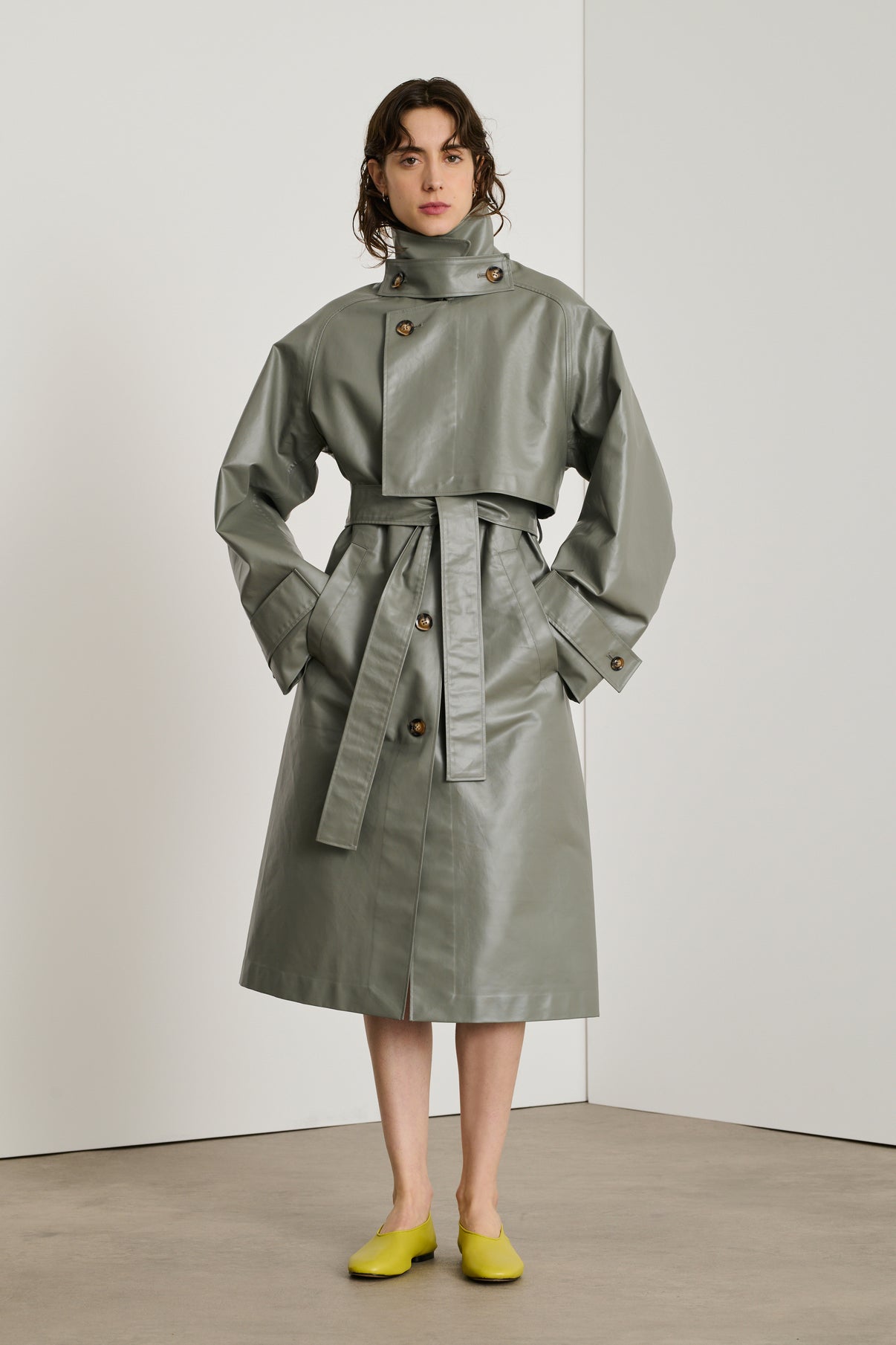 Trench Dino - Gris - Coton - Femme vue 1