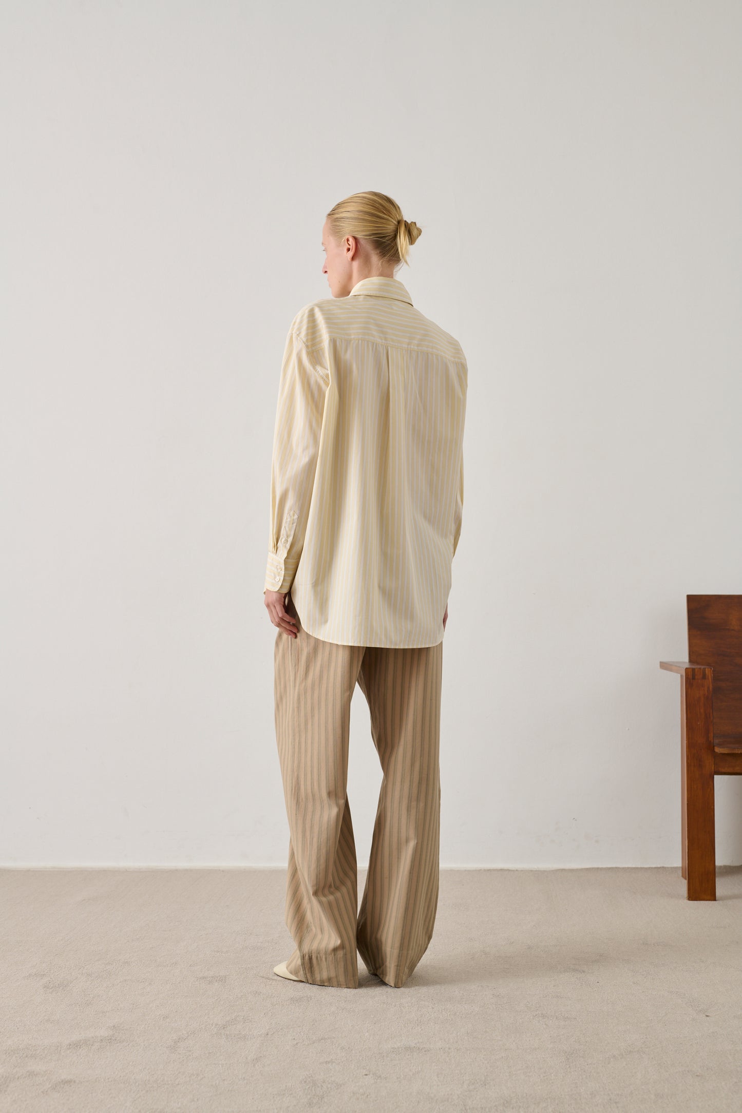 Chemise Carlotta - Jaune/Écru - Coton - Femme