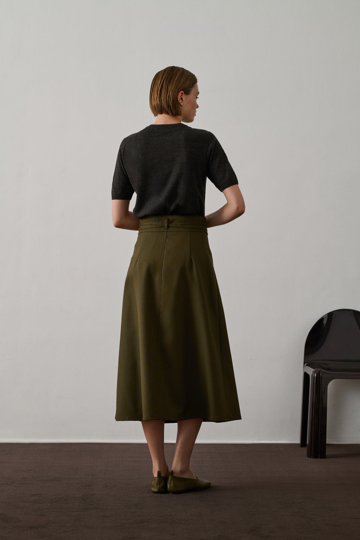 Jupe Reine - Kaki - Laine - Femme vue 2