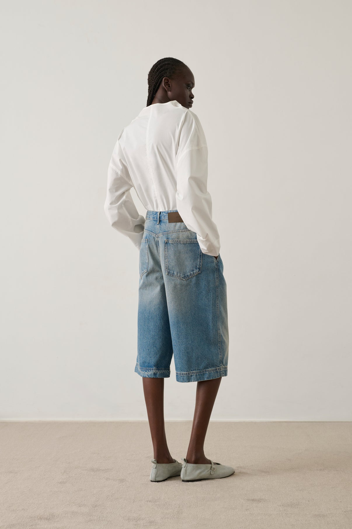 Bermuda Francis - Denim Bleu Délavé - Coton - Femme vue 2