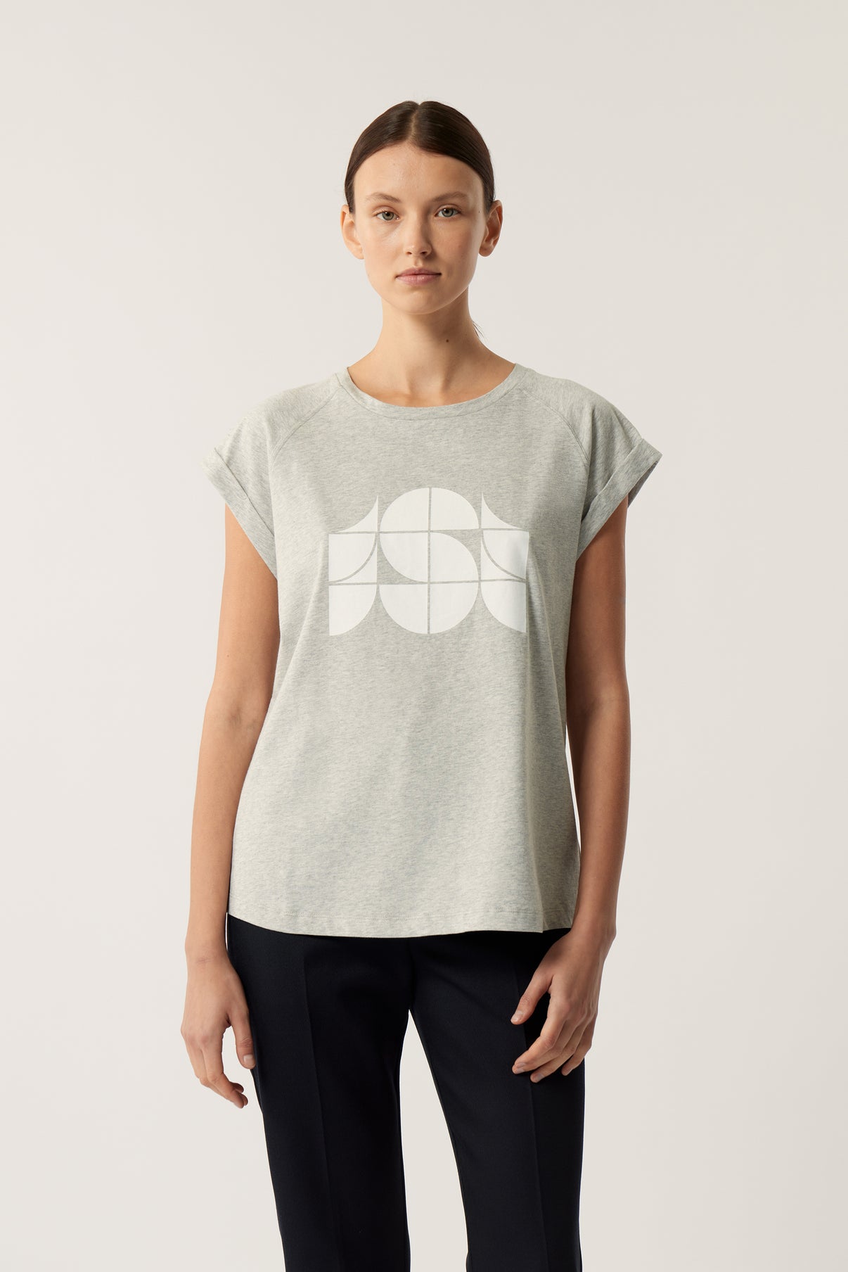 Tee-Shirt Valentina - Gris Chiné - Coton - Femme vue 2